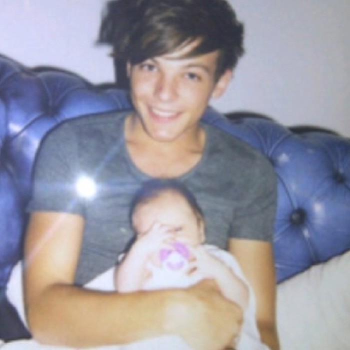 An old picture of Lux Atkin and uncle Louis Tomlinson